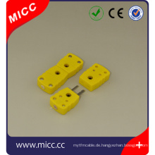 Miniatur-Thermoelement Typ K Hochtemperatur-Kunststoff-Stecker und Buchse